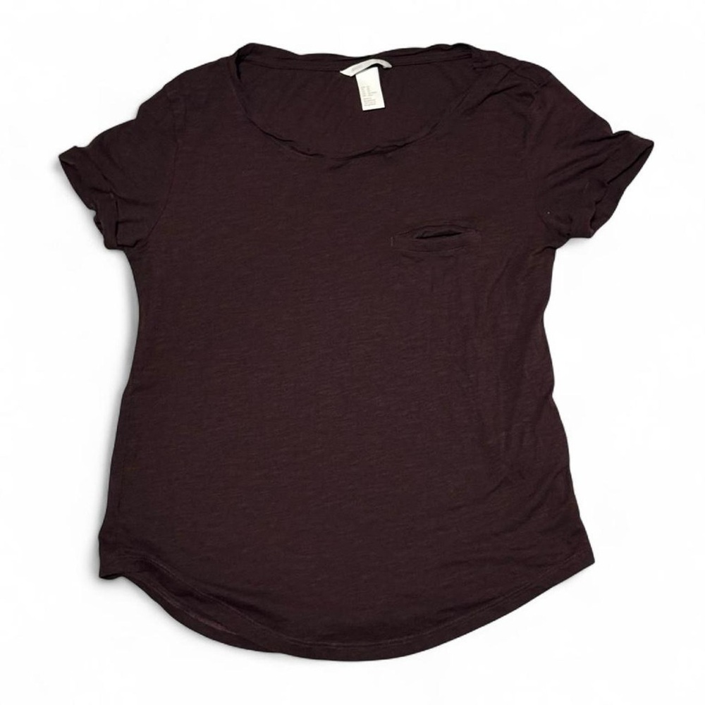 H&M Women's Dark Maroon/Purple Short Sleeve Top